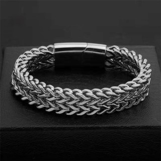 [Hàng loại 1] Vòng đeo tay/lắc tay nam dây xích bằng thép titan 316L cao cấp khóa cài nam châm đảm bảo chất lượng