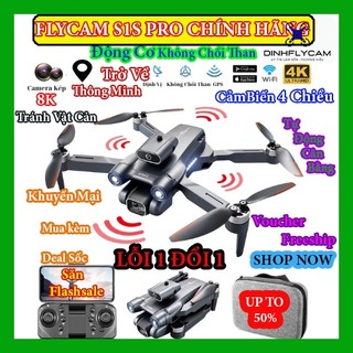 Flycam S1S Mini Camera FULL HD 4K, Bay 25 Phút Động Cơ Không Chổi Than Bay Ổn Định, Quay Phim Chụp Ảnh Siêu Nét