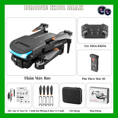 Flycam K101 Max, Cảm Biến Tránh Chướng Ngại Vật 3 Chiều, Định Vị Luồng Quang Học, Chụp Ảnh 4K Hình Ảnh Sắc Nét | BigBuy360 - bigbuy360.vn