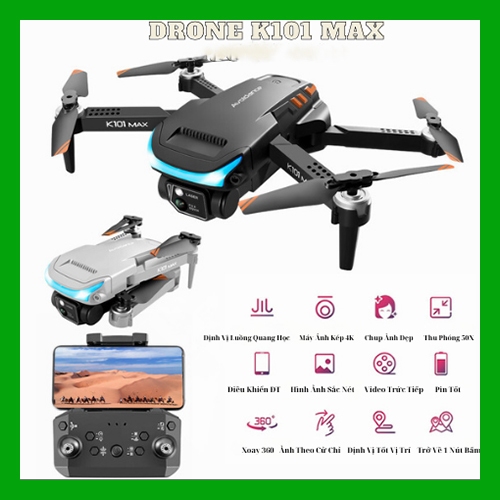 Flycam K101 Max, Cảm Biến Tránh Chướng Ngại Vật 3 Chiều, Định Vị Luồng Quang Học, Chụp Ảnh 4K Hình Ảnh Sắc Nét | BigBuy360 - bigbuy360.vn