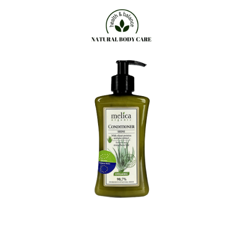 Dầu xả thảo dược hữu cơ da đầu nhạy cảm, tóc suôn mượt, mềm mại Melica Organic 300ml nha đam &amp; protein thủy phân