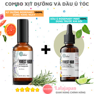 COMBO KÍCH MỌC Dầu ủ tóc FOREST HAIR Rosemary Mint Scalp and Hair Oil + Serum xịt tóc hương thảo FOREST HAIR