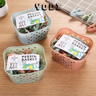 Set 30 Kẹp Quần Áo Kèm Rổ Đựng Đồ Tiện Dụng Chất Liệu Nhựa Cao Cấp Kẹp Lò Xo Chắc Tay