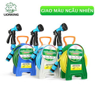 Bộ vòi tưới cây mini 10 mét Lionking PR1075A. Kèm theo giá thu cuộn ống nước