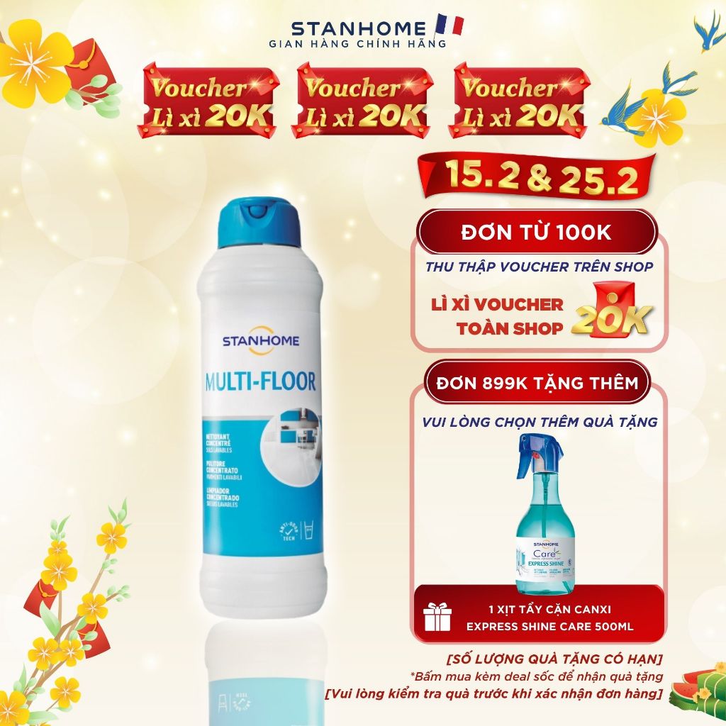 Nước lau sàn đậm đặc Stanhome multi floor 1000ml