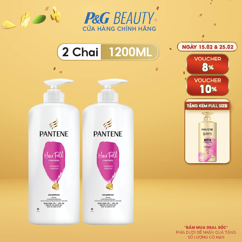 Combo 2 Dầu Gội PANTENE Pantene Pro-V Ngăn Rụng Tóc Chai 1200ML