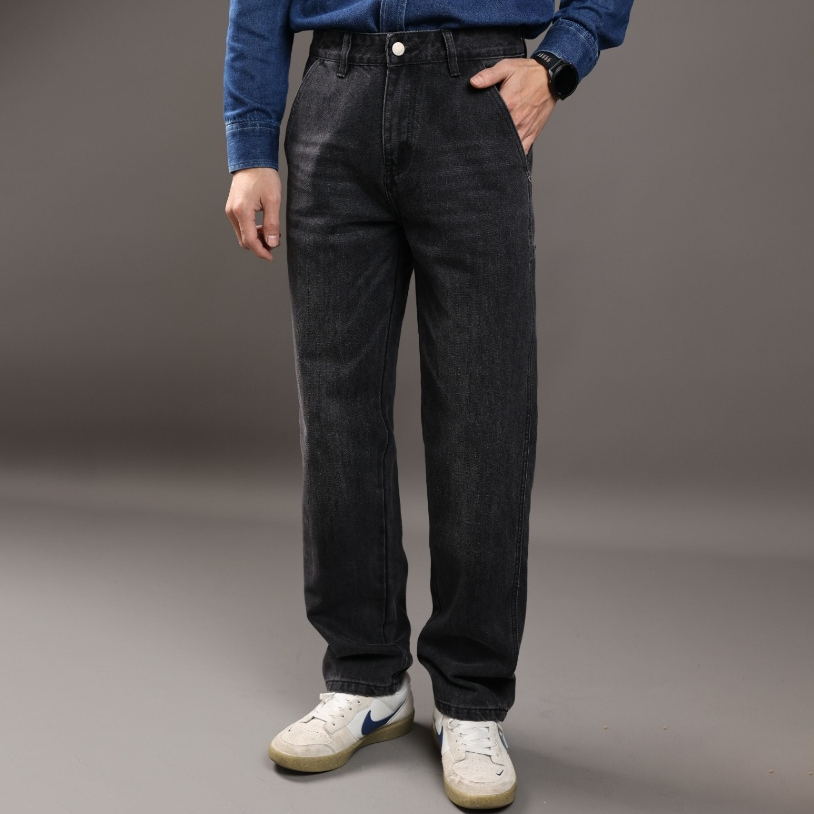 Quần jean nam suông xám ION DNST 2687, thiết kế trẻ trung, dáng baggy