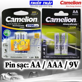Pin sạc Camelion AA2700mAh,AA2500mAh,AA2300mAh,AAA1100mAh,AAA900mAh,pin sạc 9V 200mAh,1.2V/9V