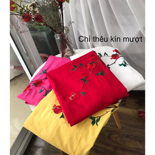 váy suông linen hoa thêu