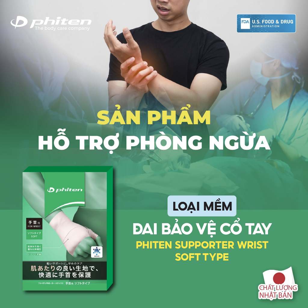 [MỚI] Đai cổ tay loại mềm Phiten metax wirst supporter soft type AP244004/AP244005