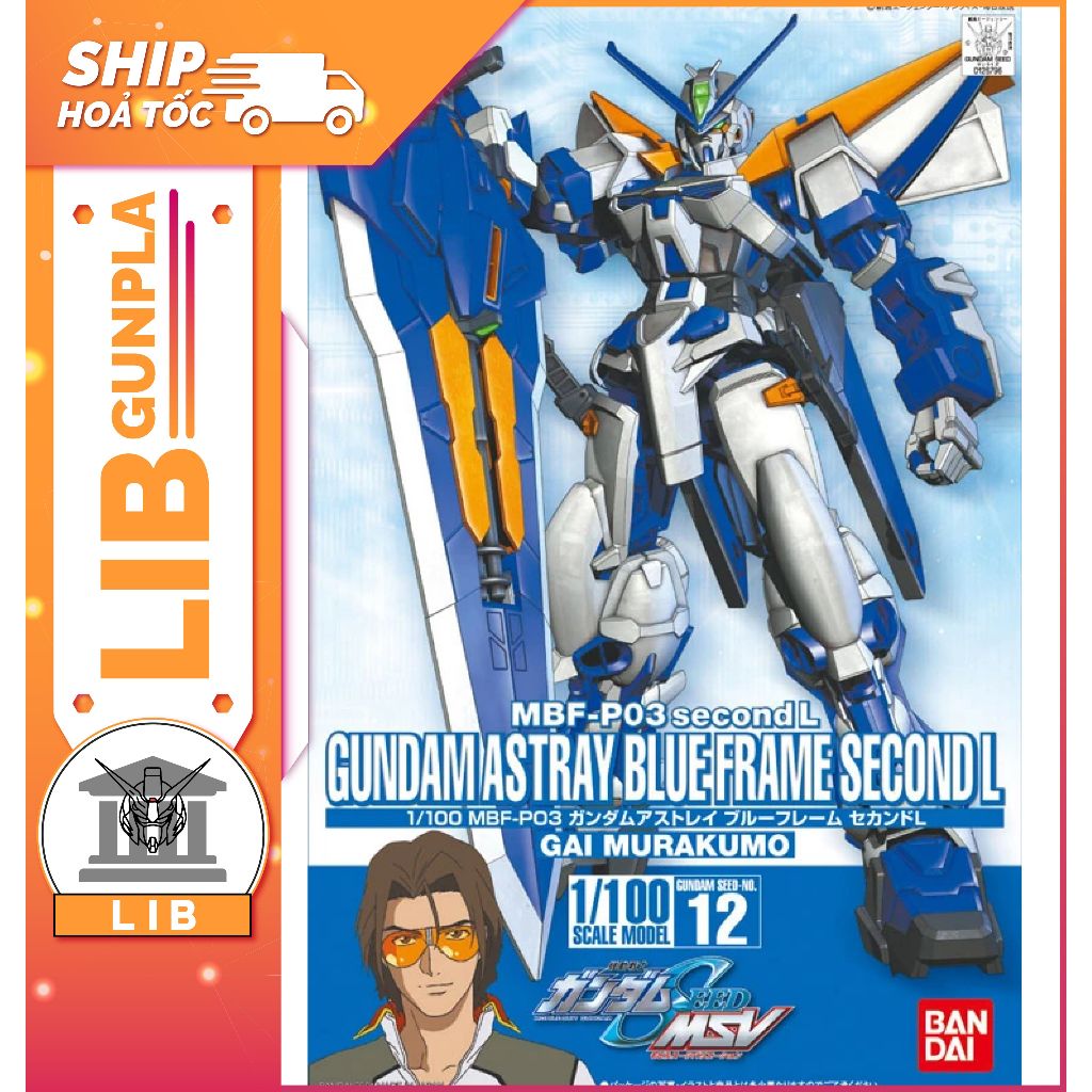 Đồ chơi mô hình lắp ráp Gundam Bandai NG SEED 1/100 Gundam SEED MSV - Gundam Astray Blue Frame Second L