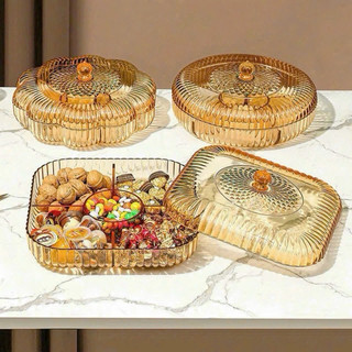 Khay mứt tết khay đựng Ômai Tết hình hươu 2 tầng Huydecor