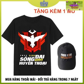 Áo free fire logo rank huyền thoại màu đen cực chất dành cho game thủ