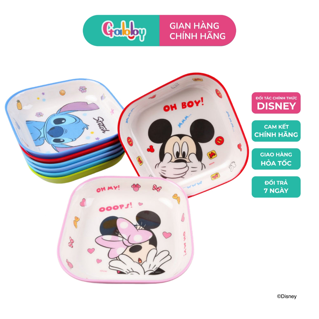 Đĩa Vuông Cho Bé Nhựa Melamine Hoạt Hình Disney Nhiều Nhân Vật Siêu Đáng Yêu