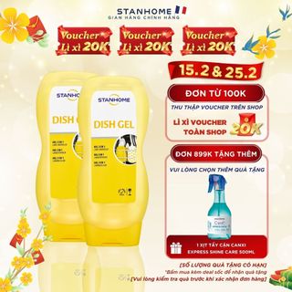 Combo 2 gel rửa bát chuyên dụng cho máy rửa bát all in one Stanhome dish gel 720ml/chai