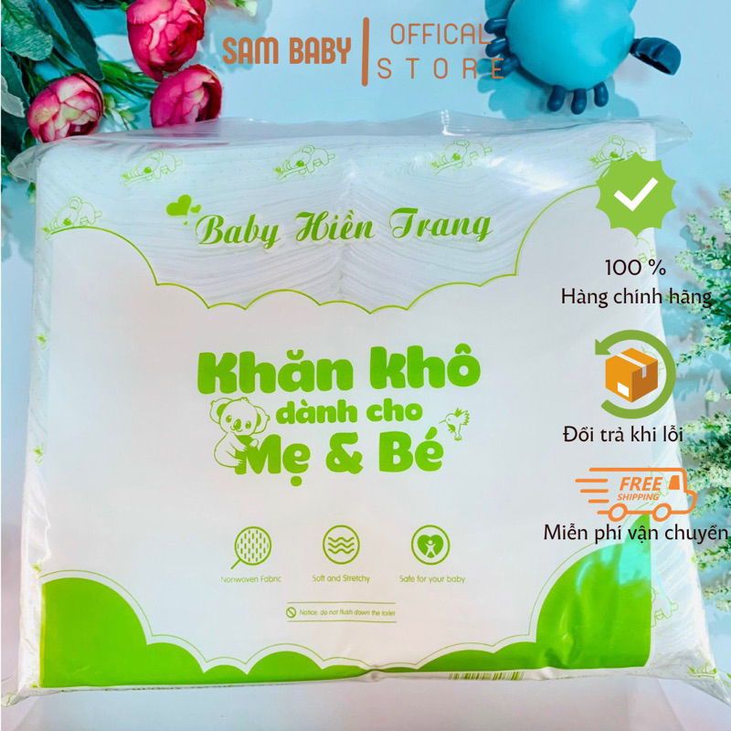 Khăn Khô Đa Năng Sơ Sinh Baby Hiền Trang 600gram thấm hút tốt,bông tẩy trang