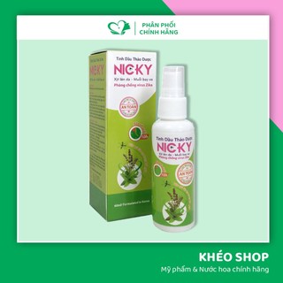 Xịt Chống Muỗi Tinh Dầu Thảo Dược Nicky - Chai 60ml