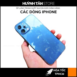 Ốp lưng iphone 15 pro max 15 14 pro max ip 14 plus 14 pro 13 12 mini silicon trong suốt chính hãng GOR bảo vệ camera
