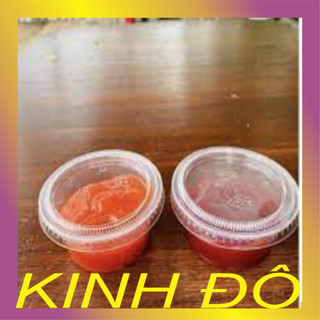 SET 100 hộp (hũ) chén đựng sốt, caramen, nước chấm , nước tương , gia vị(60ml) bằng nhựa có nắp dùng 1 lần cao cấp