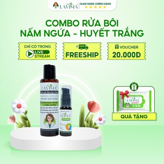 Combo bộ gel rửa và gel bôi thảo dược lavima tặng kèm khăn ướt lavima protect 4.0 gói 10 tờ