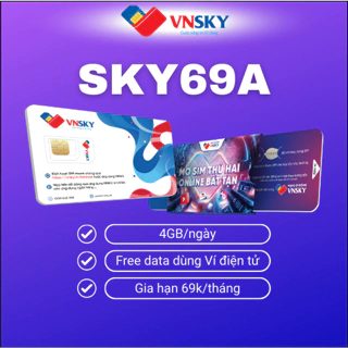 SIM 4G VNSKY - SIM Data KHÔNG GIỚI HẠN lưu lượng, Free 1 tháng