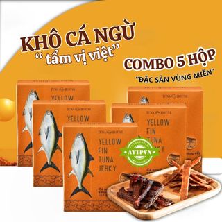COMBO 5 Hộp Cá Ngừ Đại Dương Sấy Khô Vị Biển Ăn Liền Không Qua Chế Biến Thơm Ngon 1 Hộp 150gr