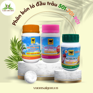 (Bộ 3) Phân bón lá đầu trâu 501 - 701 - 901, lọ 100g, dùng cho hoa lan, cây cảnh, rau (Vườn Sài Gòn)