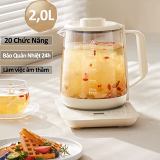 Ấm đun nước điện thủy tinh ONR 2,0L - bình siêu tốc giữ nhiệt Tặng kèm Lưới lọc Khử clo giảm tiếng ồn  - Hàng chính hãng