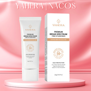 Kem chống nắng phổ rộng nâng tone 5 màng lọc chống nắng YAHERA Premium Sun Cream Broad Spectrum SPF50+ PA++++ 50g