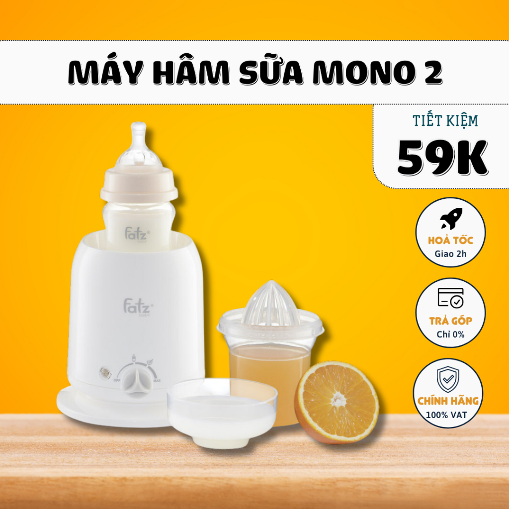 Máy hâm sữa Fatzbaby tiệt trùng ủ sữa 4 chức năng cho bé Mono 2 FB3002SL