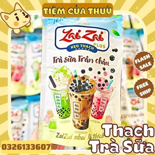 Kẹo Thạch Trà Sữa - Kẹo Thạch Thanh ZaiZai Đức Hạnh - 320G Mix Vị Trái Cây, Thạch Trái Cây (Gói Trà Sữa)