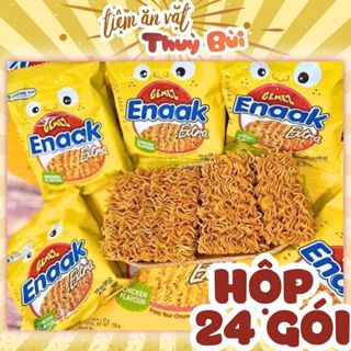 Thùng 24 Snack Mì Enaak Indonesia, Mì Trẻ Em Ăn Liền Vị Gà Truyền Thống 30G, Đồ ăn vặt,