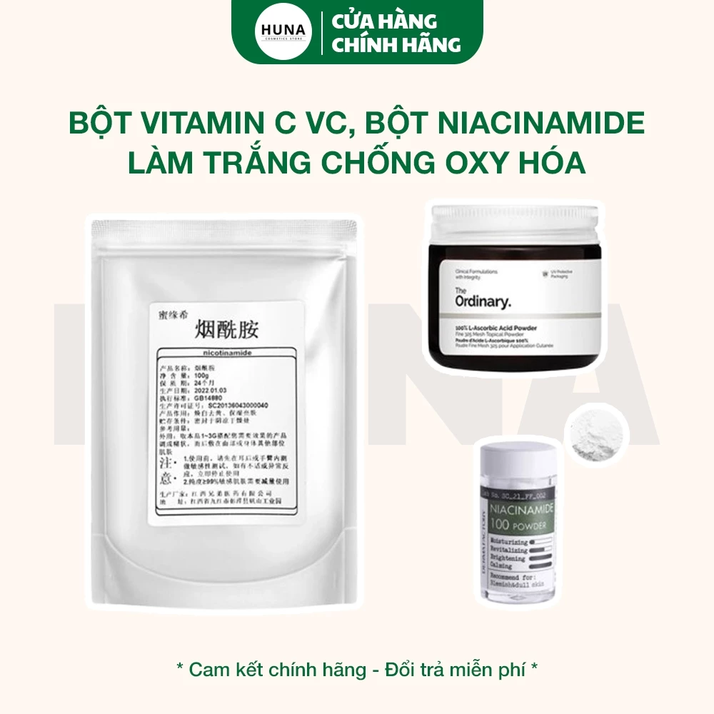 Bột Vitamin C VC, Bột Niacinamide làm trắng chống oxy hóa 20g