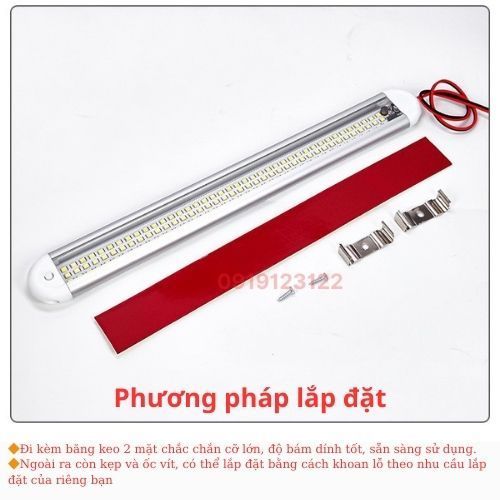 Đèn ca bin 120 LED đa năng cho ô tô Vỏ hợp kim nhôm 12-58V- otobay