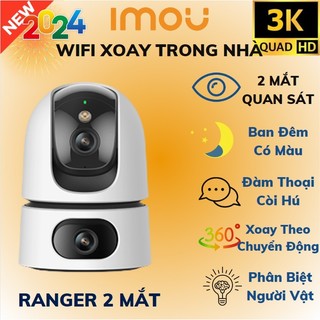 Camera WIFI Trong Nhà IMOU 2 Mắt Ranger Dual IPC-S2XP-6M0WED 6MP Xoay 360 độ, Đàm Thoại 2 Chiều - Bảo Hành 2 Năm