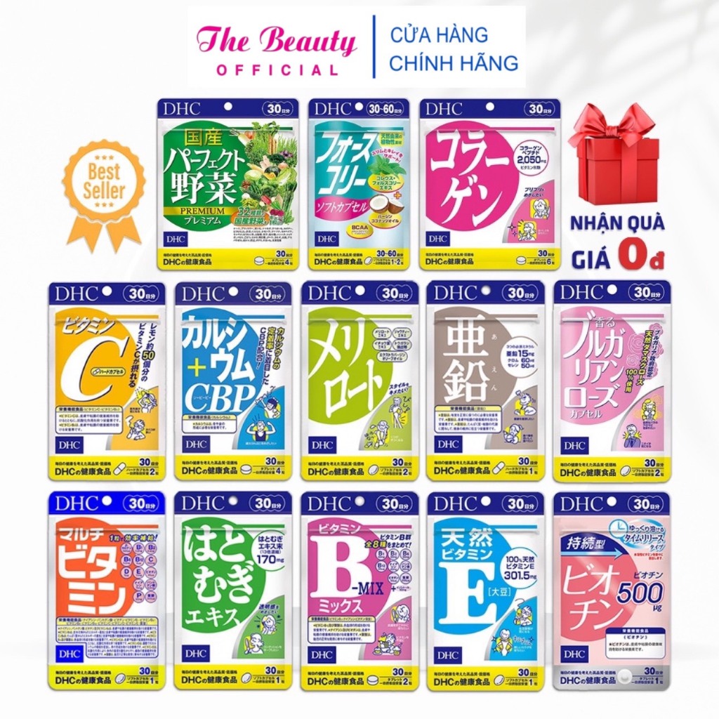 DHC Viên Uống Bổ Sung Vitamin Nhật Bản 30 ngày (Vitamin C,B,E, Tổng Hợp, Biotin, Rau Củ, Collagen, K