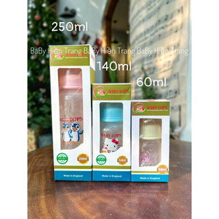 Bình sữa Baby Lops cho bé sơ sinh, dung tích 60ml 140ml 250ml - chống sặc an toàn cho bé, có vạch chia tiện lợi