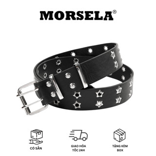 MORSELA® chính hãng - Thắt lưng nam nữ Y2K da dây nịt cao cấp phối khoen phong cách gothic cá tính unisex
