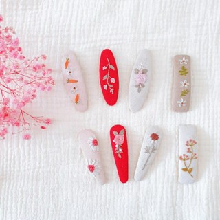 [ Tiệm Tháng Tư ] Kẹp Tóc Thêu Handmade
