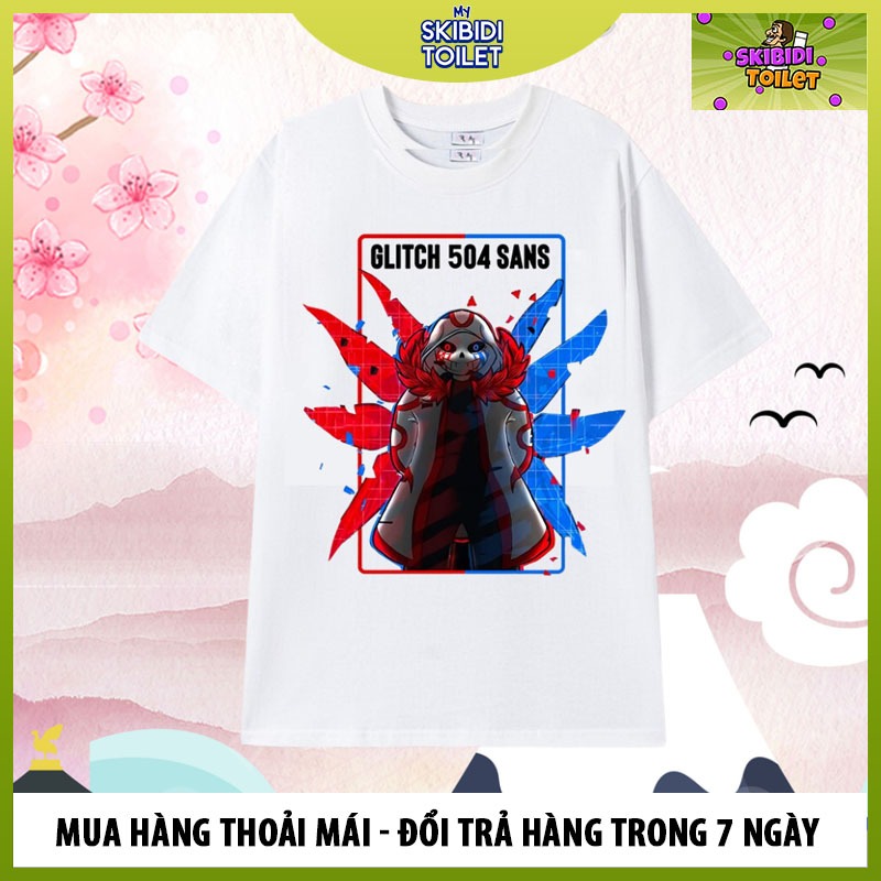 Áo Thun Bé Sans, Áo Glitch 504 Sans - Error Sans hình in cực ngầu, Chất liệu cotton co dãn 4 chiều