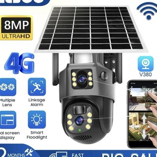 Camera 4G 2 Mắt PTZ v380 Thẻ Sim Sử Dụng Năng Lượng Mặt Trời Không Dây Kết Nối Với Điện Thoại VCS03