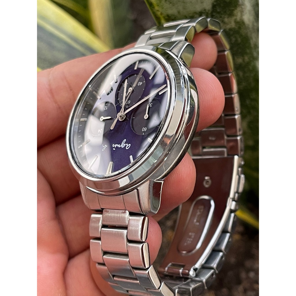 Đồng hồ nam Again 6 kim mặt xanh mực chạy pin hàng Si