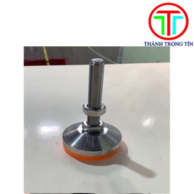 Chân tăng chỉnh chịu lực D60, chân tăng chỉnh lót đế cao su, chân tăng đưa ty M12 D60 dài 100mm