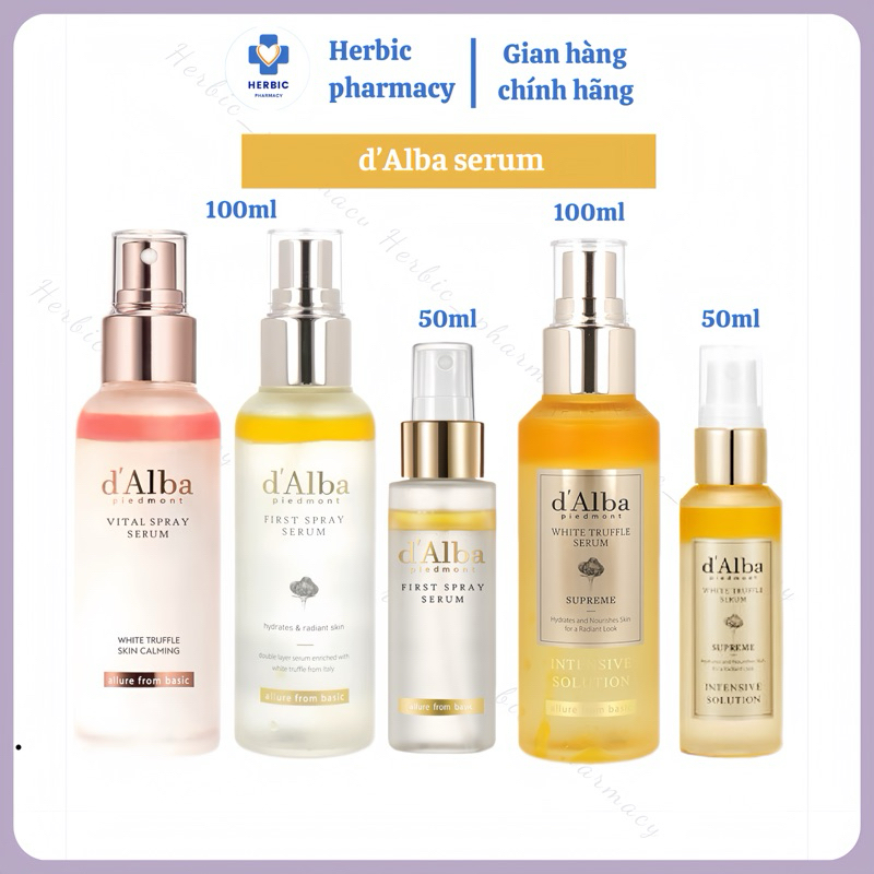 Xịt khoáng serum d'Alba, serum dạng xịt khoáng căng bóng da dưỡng ẩm, căng bóng 50ml