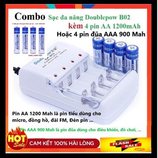Sạc Pin Doublepow chính hãng và pin tiểu sạc dùng cho MIC Hát không dây, đài FM, Đồ chơi, điều khiển