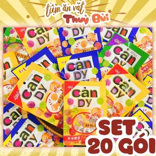 Bịch 20 gói kẹo candy trái cây vị tuổi thơ, kẹo trái cây, đồ ăn vặt cổng trường