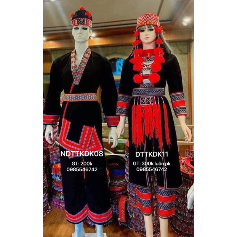 Trang phục dân tộc Dao cho Nam và Nữ set 4 món