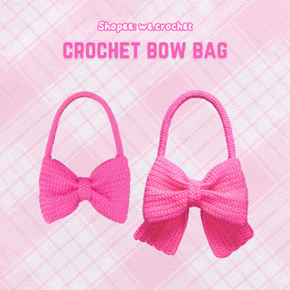 🎀 𝒃𝒐𝒘 𝒃𝒂𝒈 🎀 Túi đeo vai hình nơ bướm bản thường cỡ lớn bằng len móc handmade, đựng điện thoại, cá tính, trendy