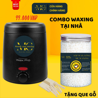 Combo 500g sáp wax lông + nồi chống dính mcwaxing chuyên dùng waxing tại nhà