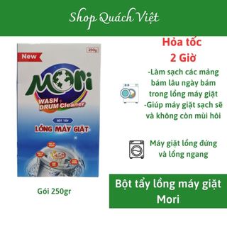 Bột tẩy lồng máy giặt MORI hộp 250g - đánh bay các cặn bẩn, mảng bám trong lồng máy giặt